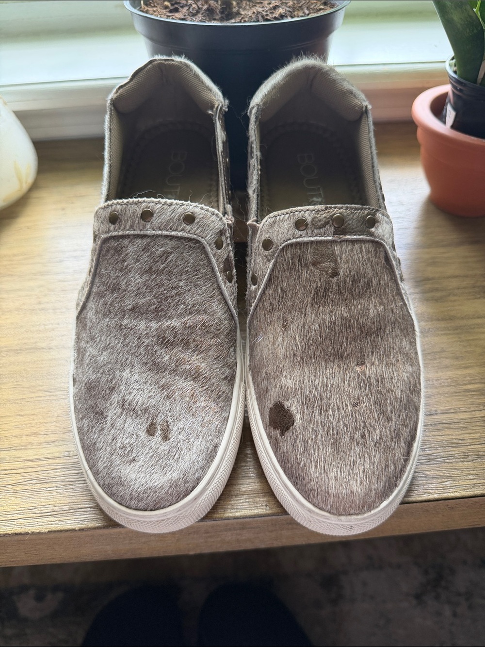 Slip-On Shoes in Brown Haircalf